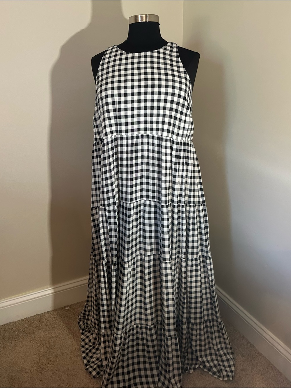 TORRID Black/White Gingham Tiered Maxi Dress 2x - Picture 3 of 5